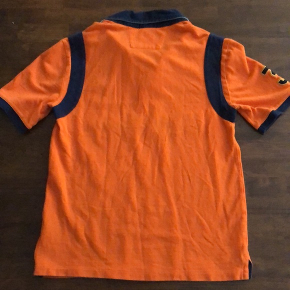 RALPH LAUREN Polo Boys Size 14-16 SHORT SLEEVE Orange Blue LARGE Pony Logo SHIRT - Picture 5 of 5